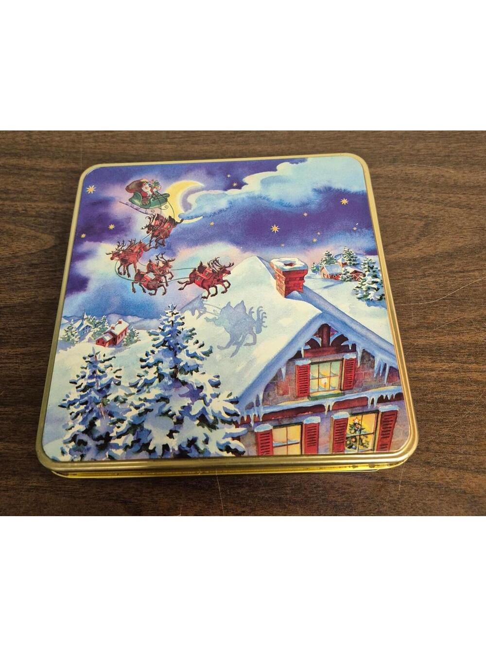 Godiva Holiday Tin with Festive Santa Design